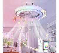 Ventilador de techo con tecnología LED RGB, 6 velocidades, diseño sin aspas, ideal para dormitorios y salones