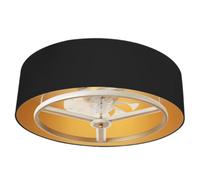 Ventilador de techo dc, anuska, 60w negro/oro-oro, 70 cm, 8 aspas, 6 v