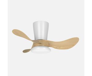 Ventilador de techo dc fabrilamp triollo 27w blanco/haya con luz led 2