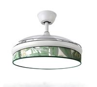 Ventilador de techo dc, moda, 108d con 3 aspas blanco/hoja verde, 72w,
