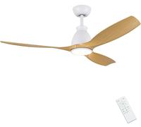 Ventilador de techo de 132 cm, con diseño de madera e iluminación