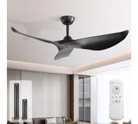 Ventilador de techo de 132 cm con diseño moderno, mando a distancia y motor silencioso