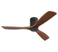 Ventilador de techo de 52 pulgadas, diseño bajo, motor DC, 3 aspas de madera, silencioso, reversible, con control remoto, sin luz