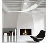 Ventilador de techo de 72 pulgadas para interiores y exteriores, diseño moderno de madera de 3 aspas, sin luz, ideal para patios, sala de estar, dormitorio, decoración elegante y con estilo para el