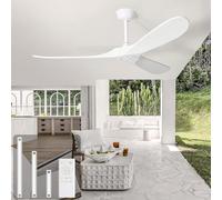 Ventilador de techo de 72 pulgadas para interiores y exteriores, diseño moderno de madera de 3 aspas, sin luz, ideal para patios, sala de estar, dormitorio, decoración elegante y con estilo para el