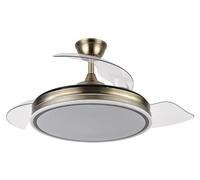Ventilador de techo de 72 W, 6120 lúmenes, diseño de cuero, 3 aspas, con control remoto