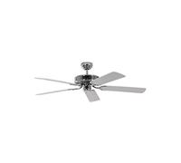 Ventilador de techo de acero Potkuri con aspas reversibles blanco/blanco con incrustación de ratán, 132cm por Pepeo