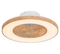 Ventilador de techo de estilo rústico, diseño natural. Lámpara ventilador LED regulable. 40 vatios. Diámetro: 60 cm