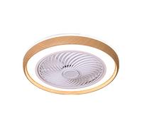 Ventilador de techo de madera maciza ultrafino de 19,7 pulgadas, lámpara de dormitorio, restaurante, ventilador eléctrico invisible nórdico, ventiladores de techo silenciosos decorativos remotos con l