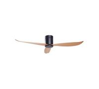 Ventilador De Techo De Metal Negro Madera Clara 23 Cm Efecto Madera Malad