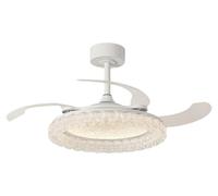 Ventilador de techo, diseño invisible, con luces LED, pantalla de acrílico, motor de corriente continua, funcionamiento silencioso, 3 tonos de luz, velocidades ajustables, control remoto, diseño venti