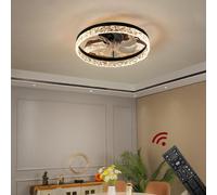 Ventilador de techo Eurotondisplay con iluminación LED, modelo D3304. Lámpara de techo de Ø 50 cm, 60W, con mando a distancia. Permite ajustar el color y la intensidad de la luz, con función de atenua