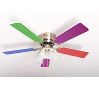 Ventilador de techo extraplano Kisa Multicolor Latón Antiguo con iluminación