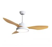 Ventilador de techo, fabrilamp hayate dc 48w blanco y haya con led cct