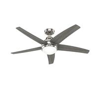 Ventilador De Techo Hunter Bernard Con Luz, 132 Cm, Níquel, Mando A Distancia