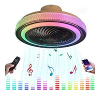 Ventilador de Techo Infantil LED Silencioso con Luz Mando a Distancia Regulable RGB Música Ventilador de Plafon con Lampara y Bluetooth Altavoz Música Luces de araña para Dormitorios Salón Habitacion