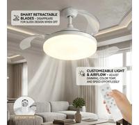 Ventilador de Techo Inteligente Silencioso e Invisible AC85-265V con Control Remoto y Base Convertidora de Enchufe E27 para Hogar, Sala de Estar y Restaurante