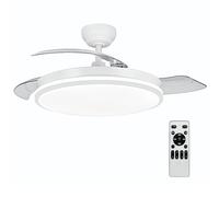 Ventilador de Techo iotostark con Luz LED Retráctil 106cm, 3 Aspas, Potencia Total 72W, Sin APP, con Mando a Distancia, Temporizador, 6 Velocidades, 3 Temperaturas de Luz, Función Verano-Invierno, c