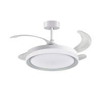 Ventilador dc kigali blanco/plata, 4 aspas retráctiles, 72w led 3000-