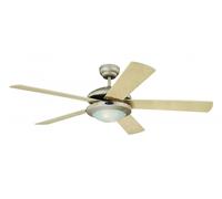 Ventilador de Techo Lámpara Con Cordón Luz Comet Titan Plata 132 CM