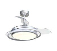 Cristalrecord Antila mini xs Ventilador de techo LED plata con aspas retráctiles