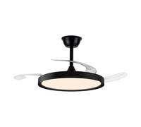 Ventilador de techo led 3cct aspas retráctiles polaris 43w 4430 lm ne