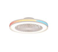 Ventilador de techo LED 60W GAMER 55.6×14.2cm Blanco con Mando a distancia Luces RGB