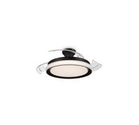 Ventilador de techo LED BLISS Philips Negro silencioso con aspas Abatibles Ø54cm 28W+35W para interior IP20 | LeonLeds