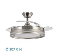 Abrila Cerrato Níquel - Ventilador De Techo Aspas Retráctiles 59W