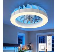 Ventilador de techo LED con iluminación, 48 cm, diseño moderno