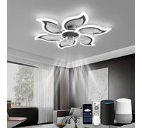 Ventilador de techo LED, diseño elegante, compatible con Alexa y Google Assistant, 88 cm, regulable, con control remoto