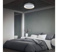 Ventilador de techo OSRAM de 480 mm, 49 W, con tecnología LED regulable, motor de corriente continua (DC) con 6 niveles de velocidad, control remoto con temporizador, caudal de aire de 1900 m³/h, idea
