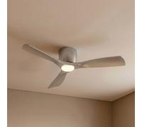 Ventilador de techo LED inteligente Lucande Moneno, plateado, CC, Tuya