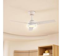 Ventilador de techo LED Lindby Aerallo, blanco, CCT, silencioso