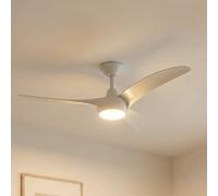 Ventilador de techo LED Lindby Briya, blanco, Ø 116 cm, CCT