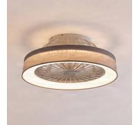 Ventilador de techo LED Lindby Mace, gris, Ø 47 cm, silencioso, CCT