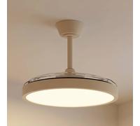 Ventilador de techo LED Lindby Orasu, Ø 107 cm, beige, CCT