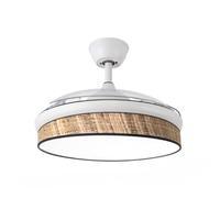 Ventilador de techo led moda fabrilamp blanco/cañizo oscuro, 108 cm,