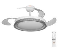 Ventilador de techo LED OSRAM, blanco, 122 cm de diámetro, temperatura de color ajustable (3000-6500 K), con mando a distancia, funcionamiento silencioso