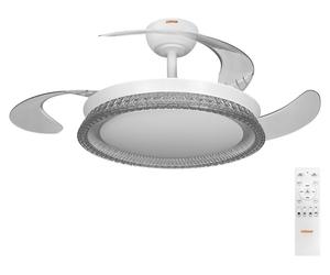 Ventilador de techo LED OSRAM, blanco, 122 cm de diámetro, temperatura de color ajustable (3000-6500 K), con mando a distancia, funcionamiento silencioso