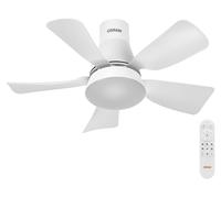 Ventilador de techo LED OSRAM, blanco, 44,5 cm de diámetro, luz blanco cálido, 3000 K / 4000 K / 6500 K, con control remoto, silencioso, fabricado en policarbonato (PC)