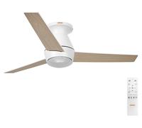 Ventilador de techo LED OSRAM, color blanco, diámetro de 106,5 cm, temperatura de color ajustable (3000-6500 K), con mando a distancia, funcionamiento silencioso, fabricado en acero