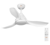 Ventilador de techo LED OSRAM, color blanco, diámetro de 106,5 cm, temperatura de color ajustable (3000-6500 K), con mando a distancia, funcionamiento silencioso, fabricado en acero
