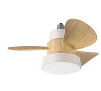 Perenz - Ventilador de techo Perenz, blanco, Ø 36 cm - LED 15W, casquillo E27, 3 velocidades, silencioso, con mando a distancia, aspas de ABS