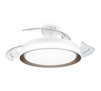Ventilador de techo LED Philips Bliss 63W oro/blanco con aspas retráctiles transparentes y mando a distancia - Nuevo