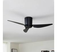 Ventilador de techo Lindby Aulo, negro, CC, silencioso, Ø 123 cm