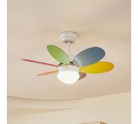 Lindby ventilador de techo con luz en color, blanco, lámpara | e27, moderno, de madera, con mando a distancia, con mando a distancia para sala de estar, salón, habitación infantil