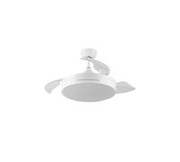 Fabrilamp Ventilador de techo Micenas 59 W Aspas retráctiles Blanco, control remoto y temporizador
