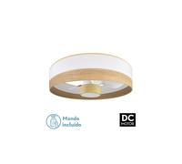 Fabrilamp ventilador dc 24w olga blanco/mad.clara-haya 3 aspas 6 vel.