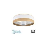 Fabrilamp ventilador dc 24w olga blanco/mad.clara-blanco 3 aspas 6 vel
